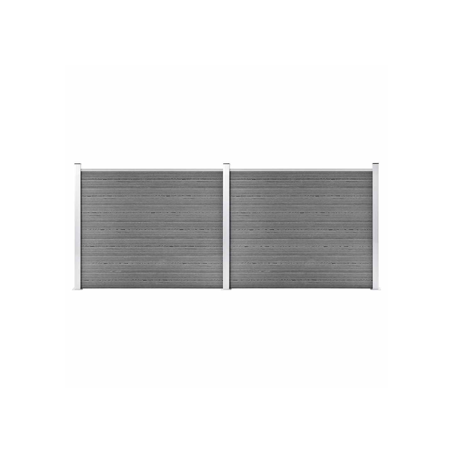 Ensemble de panneau de clôture WPC 353x146 cm Gris