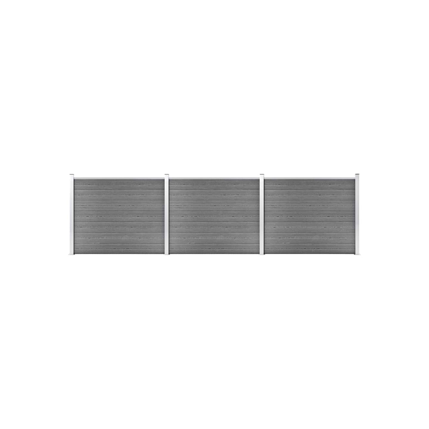 Ensemble de panneau de clôture WPC 526x146 cm Gris