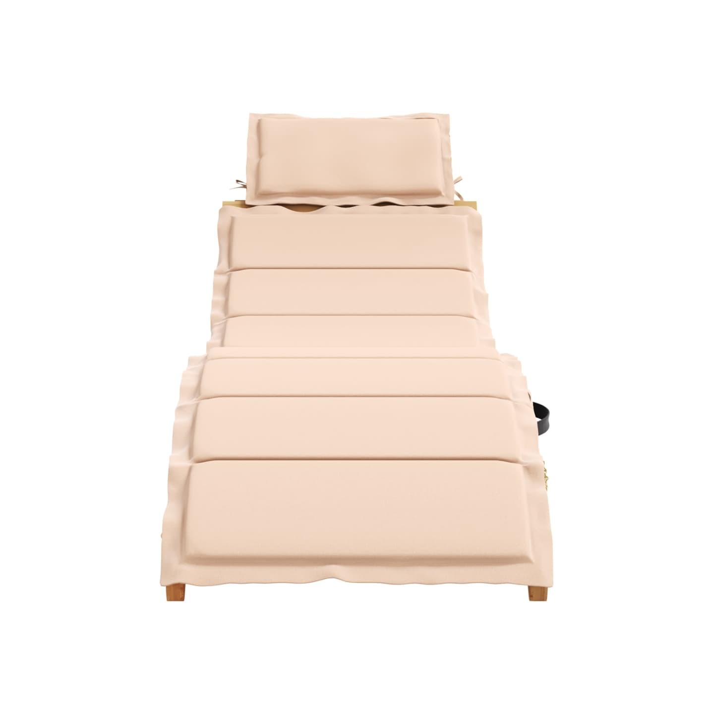 Chaise longue avec coussin beige bois d'acacia solide