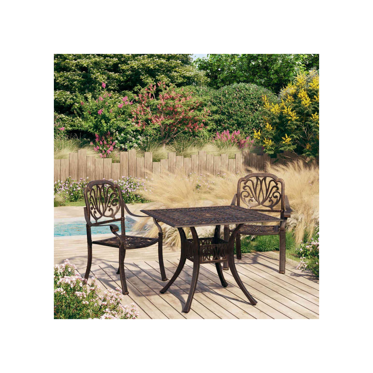 Ensemble de bistro 3 pcs Aluminium coulé Bronze