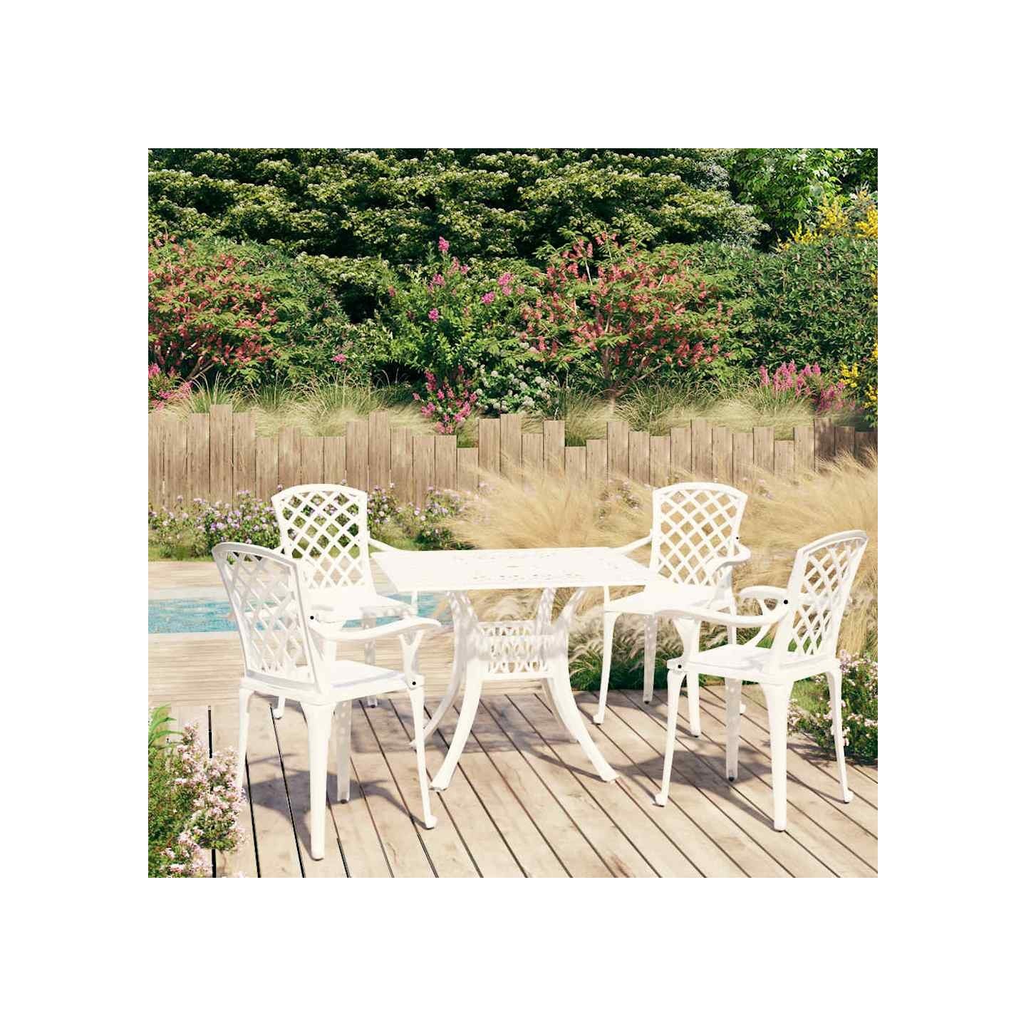 Ensemble de bistro 5 pcs Aluminium coulé Blanc