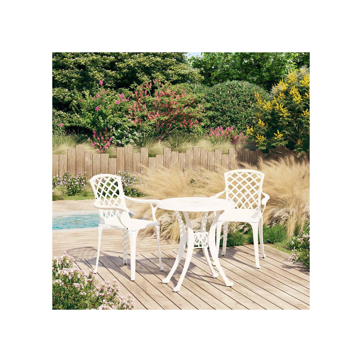 Ensemble de bistro 3 pcs Aluminium coulé Blanc