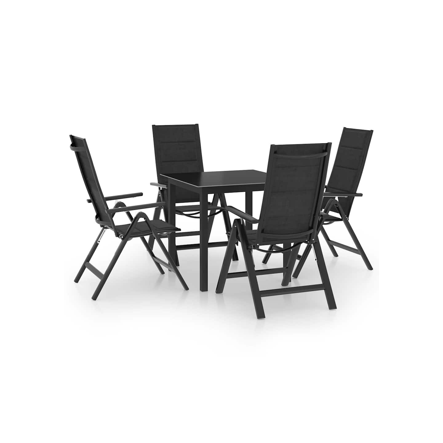 Ensemble à manger de jardin 5 pcs aluminium anthracite