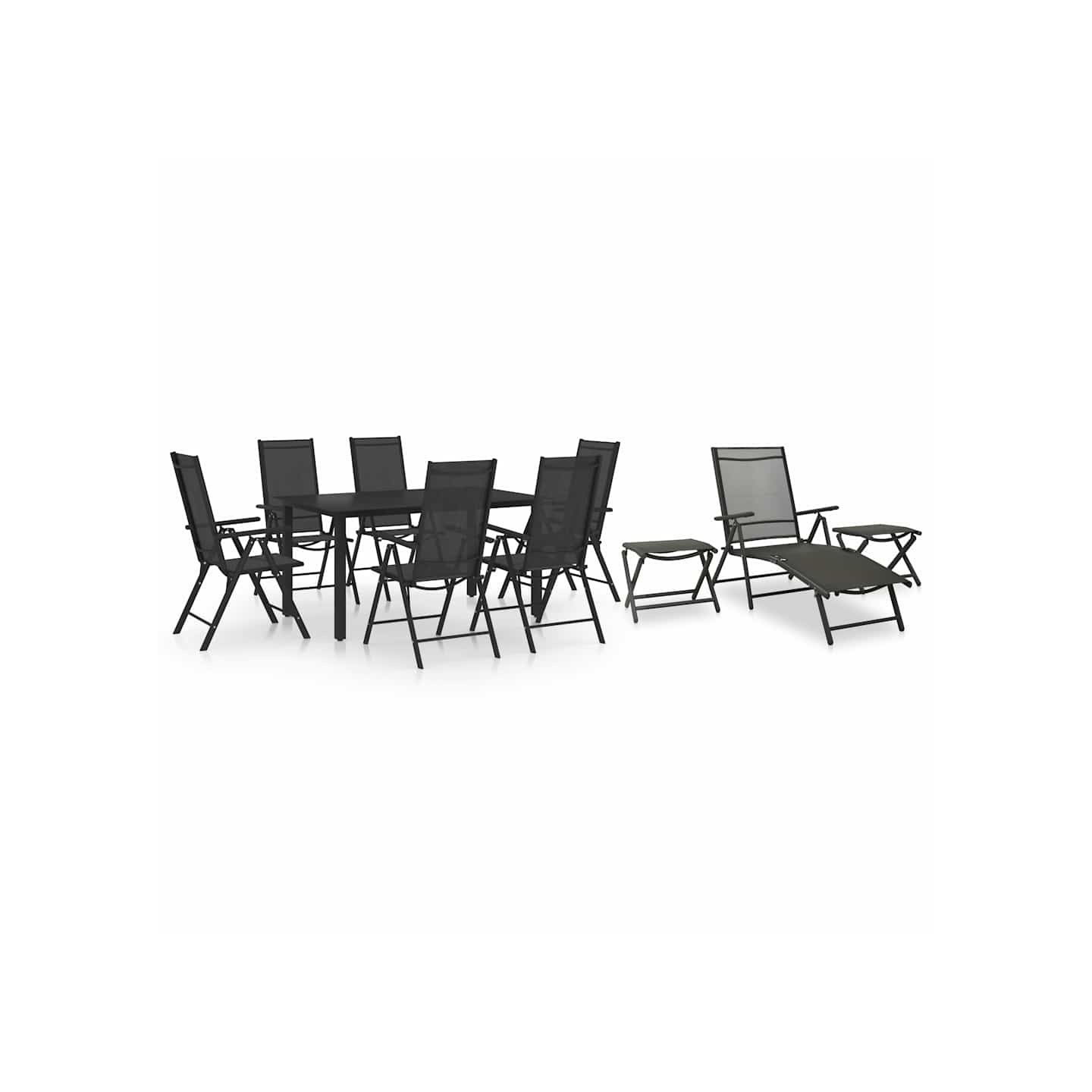 Ensemble à manger de jardin 10 pcs noir et anthracite