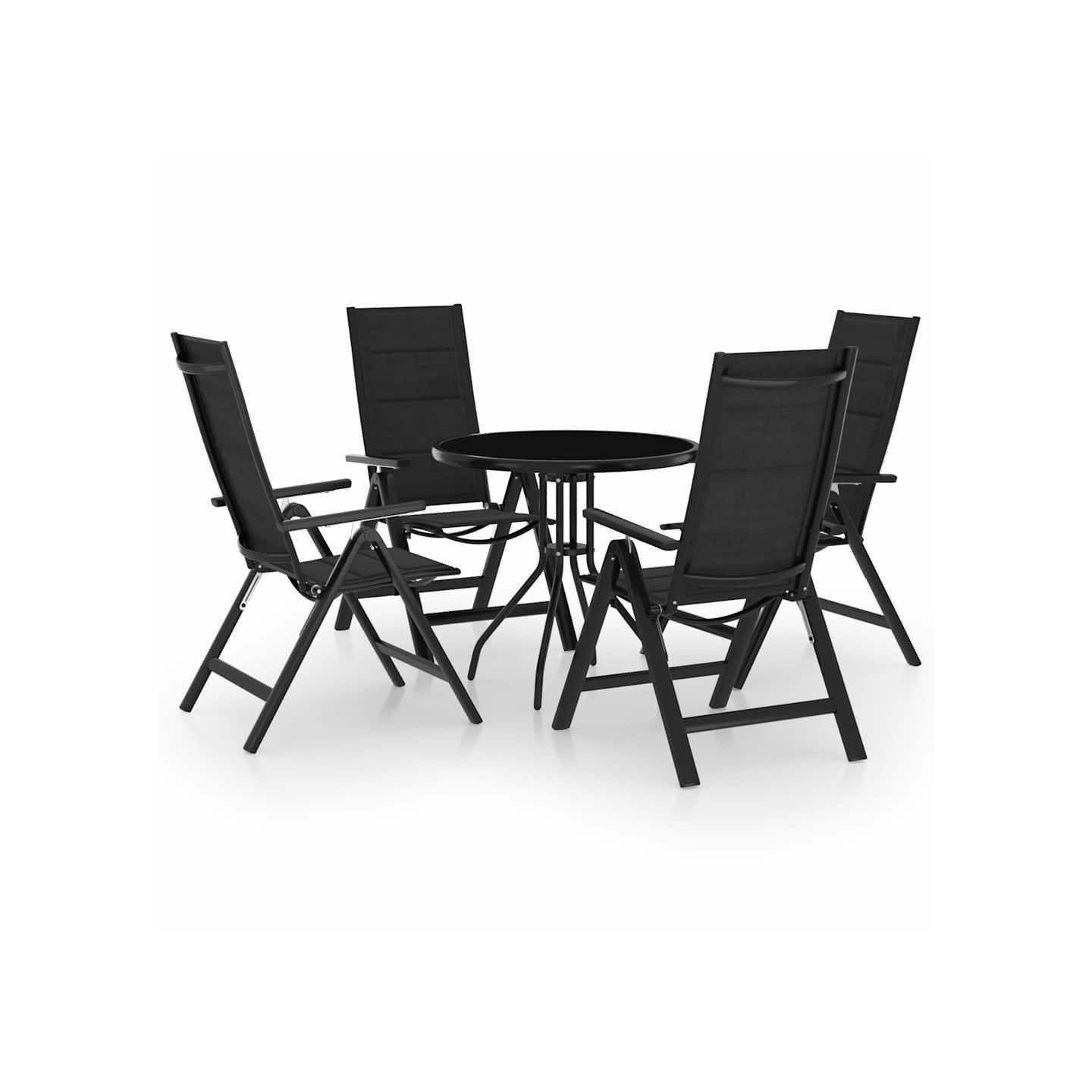 Ensemble de bistro 5 pcs noir et anthracite