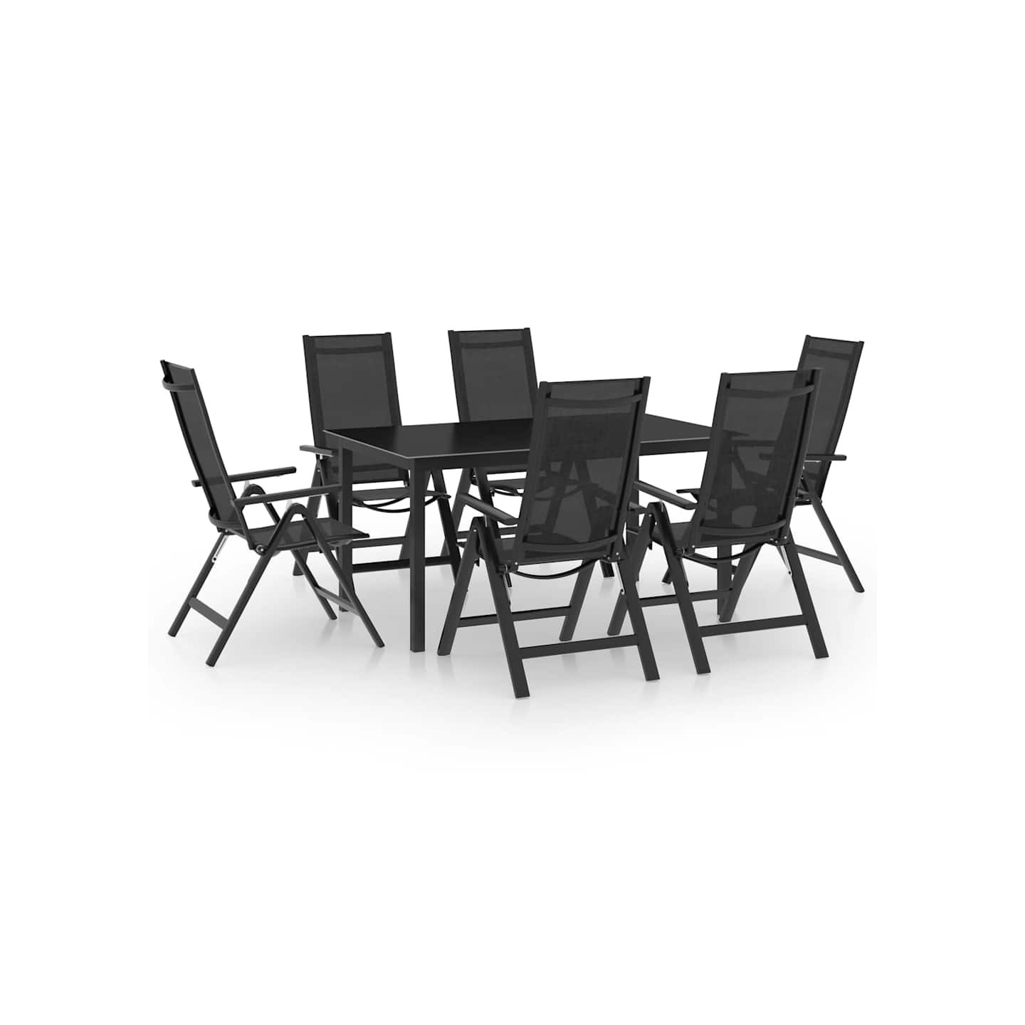 Ensemble à manger de jardin 7 pcs aluminium anthracite