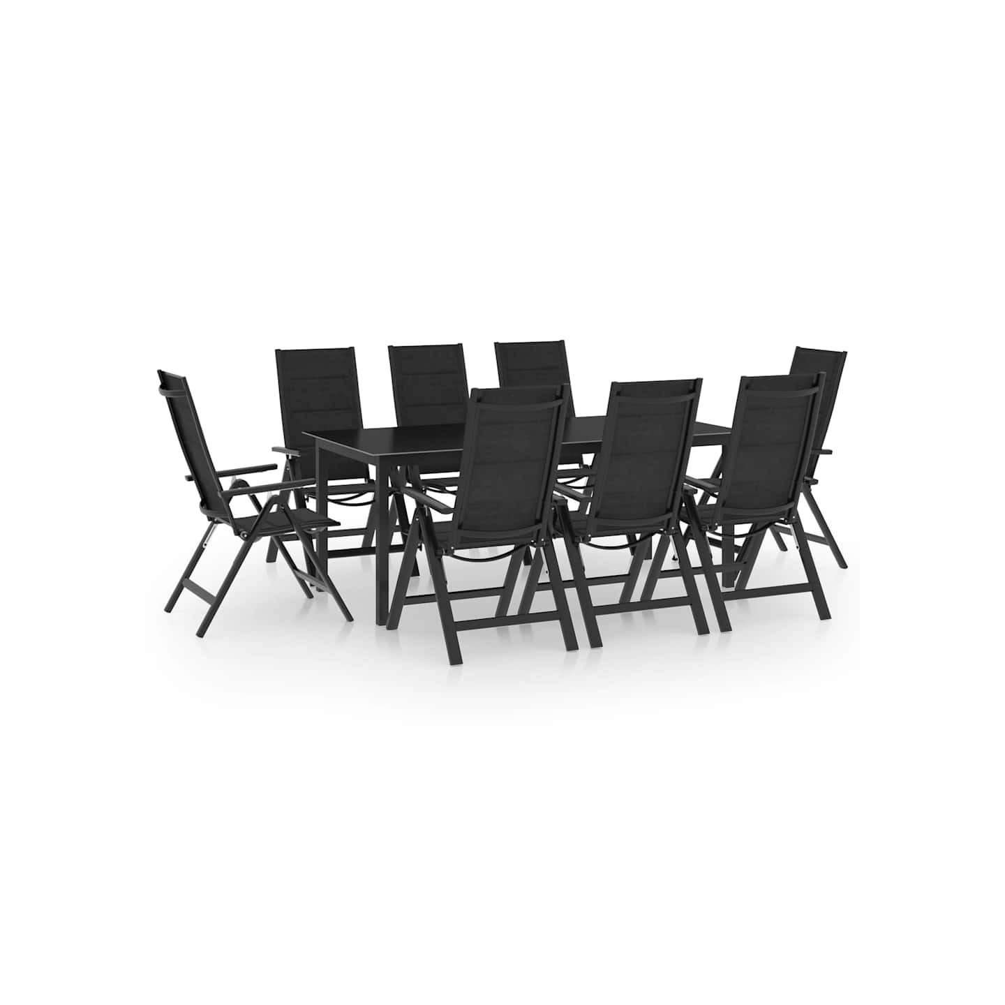 Ensemble à manger de jardin 9 pcs aluminium anthracite