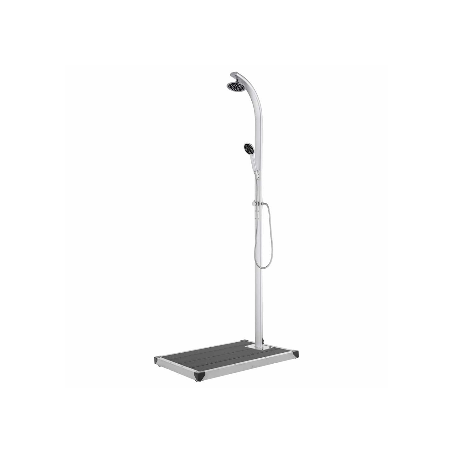 Douche de jardin avec base gris 220 cm Aluminium