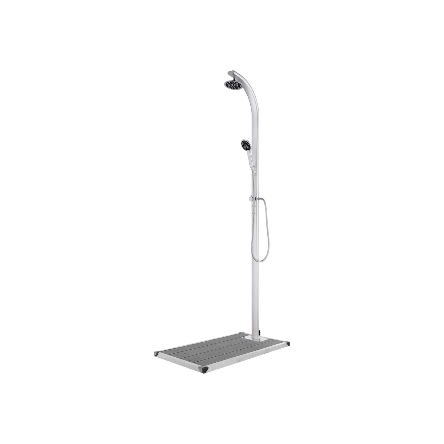 Douche de jardin avec base gris 220 cm Aluminium
