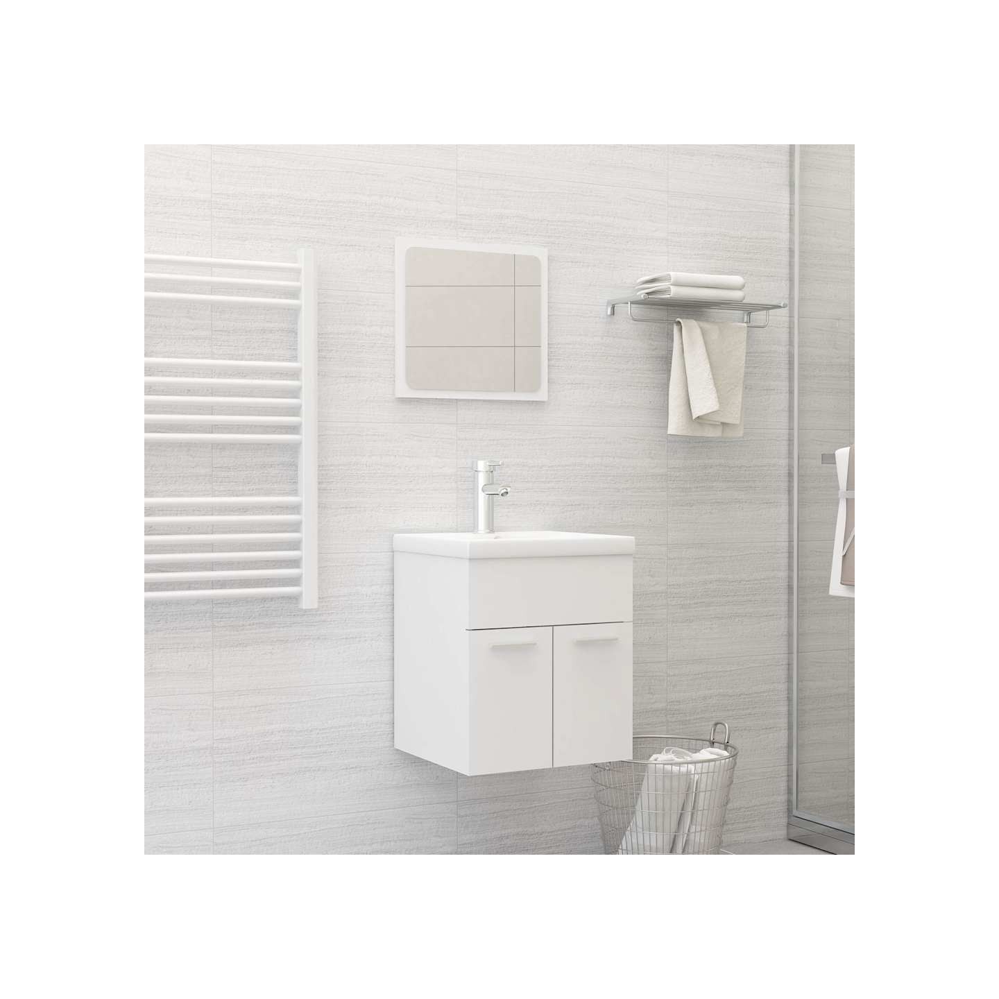 Ensemble de meubles de salle de bain Blanc Aggloméré