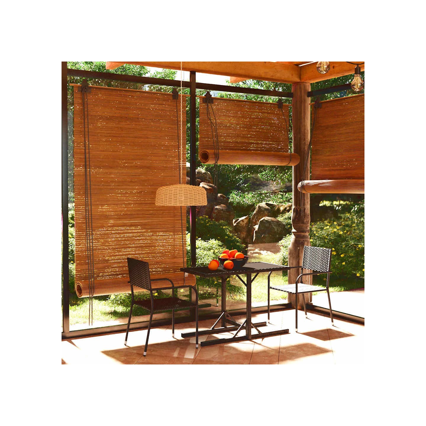 Ensemble à manger de jardin 3 pcs Noir