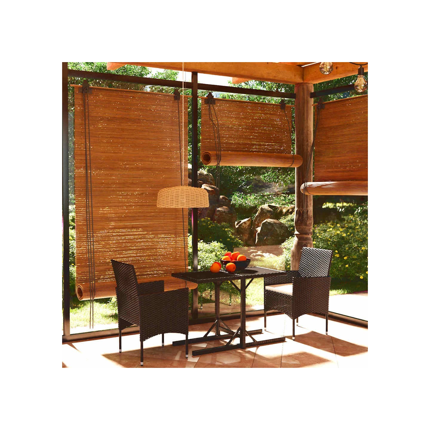 Ensemble à manger de jardin 3 pcs Noir