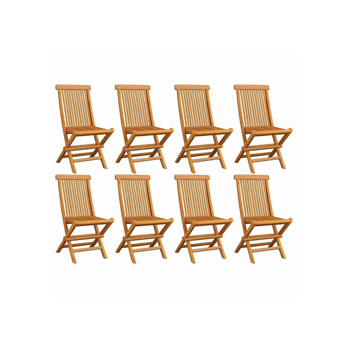 Chaises pliantes 8 pièces en bois de teck massif
