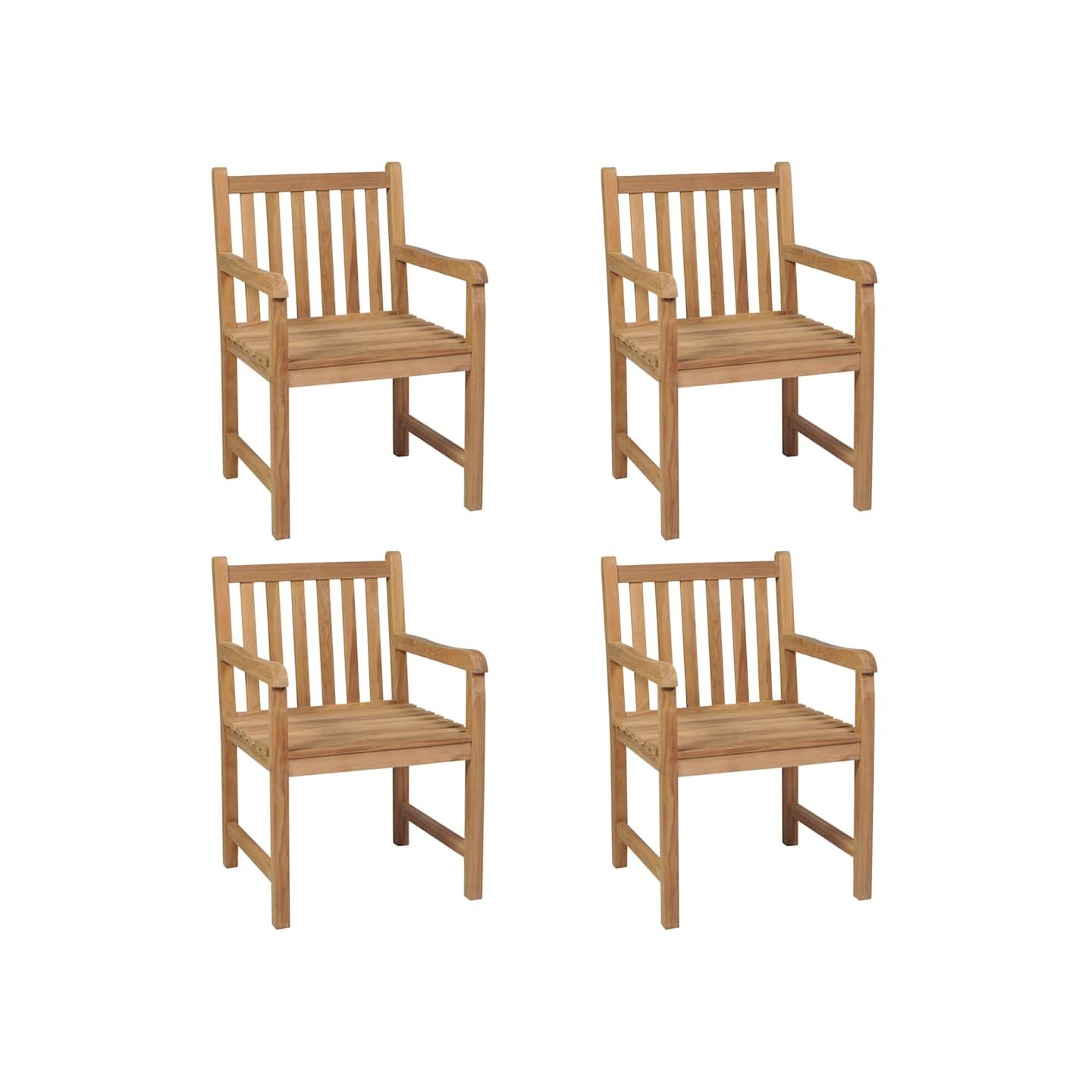 Chaises d'extérieur lot de 4 Bois de teck solide