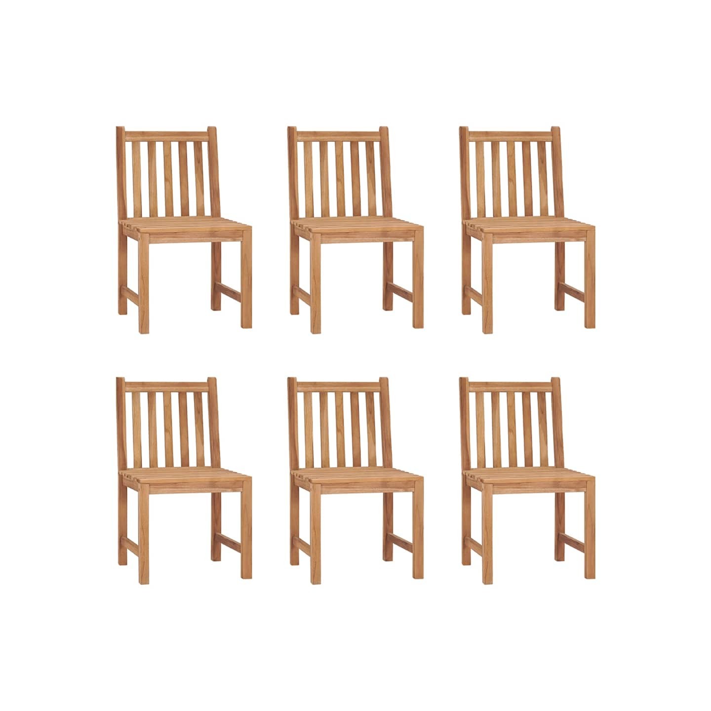 Chaises de jardin lot de 6 Bois de teck solide