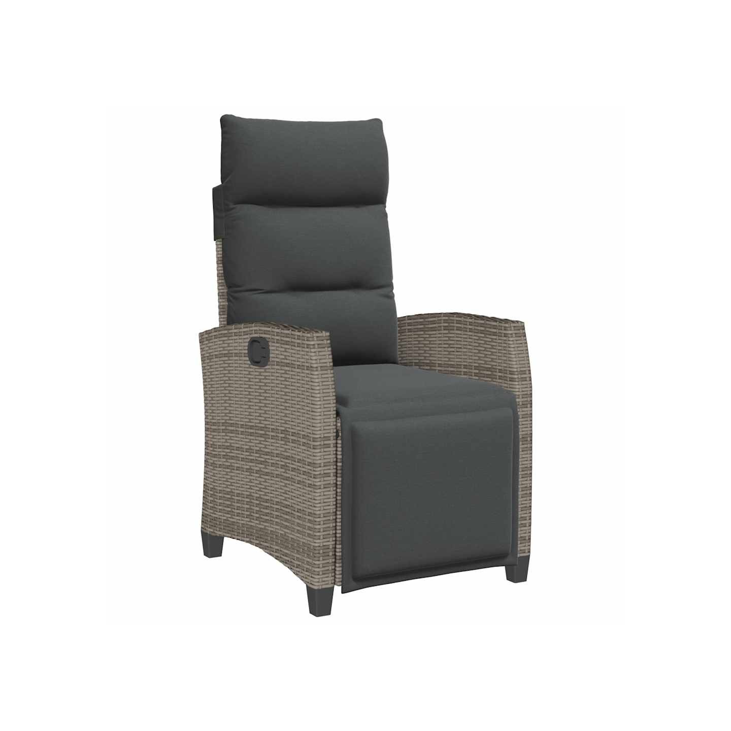 Chaise de jardin inclinable avec table d'appoint gris polyrotin