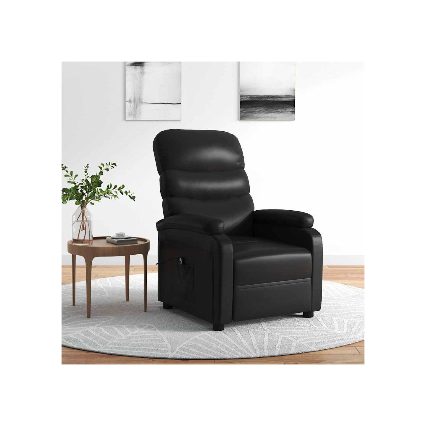 Fauteuil inclinable électrique Noir Similicuir