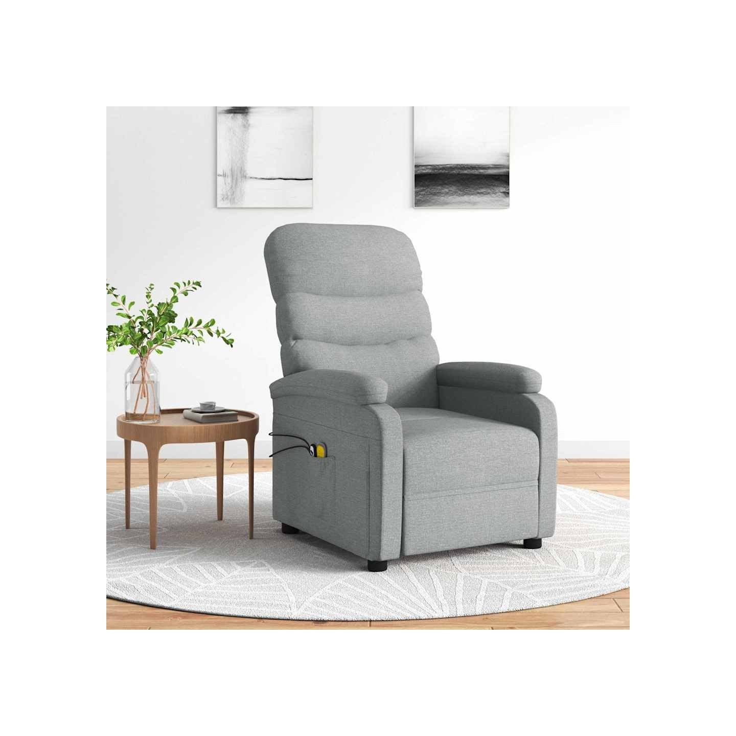 Fauteuil électrique de massage Gris clair Tissu