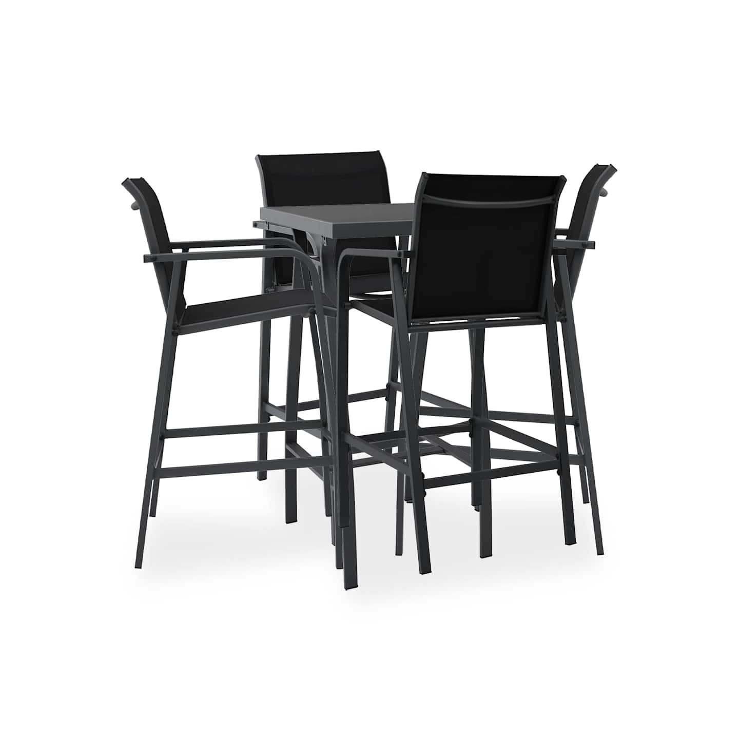 Ensemble de bar de jardin 5 pcs Noir