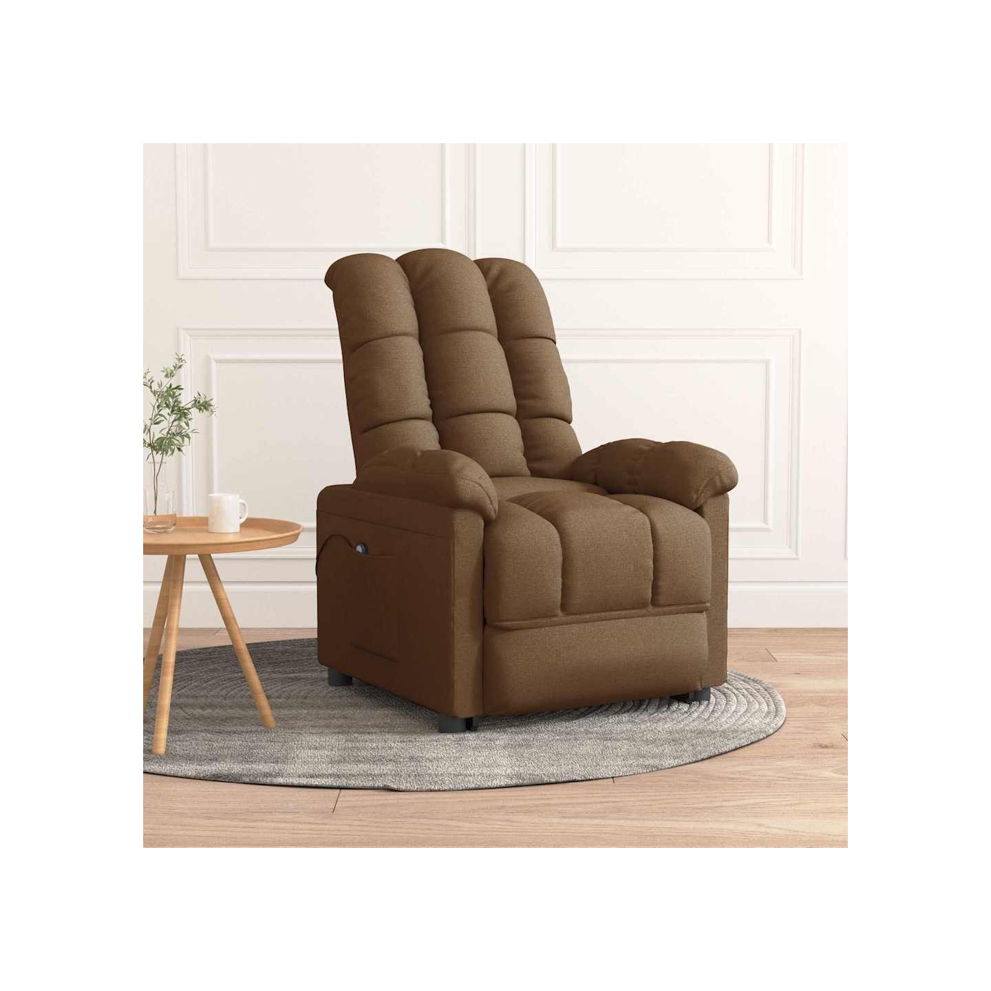 Fauteuil inclinable électrique Marron Tissu