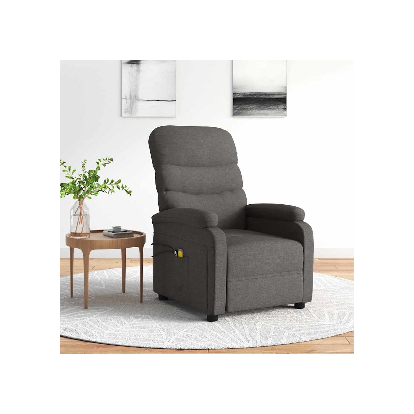 Fauteuil électrique de massage Gris foncé Tissu