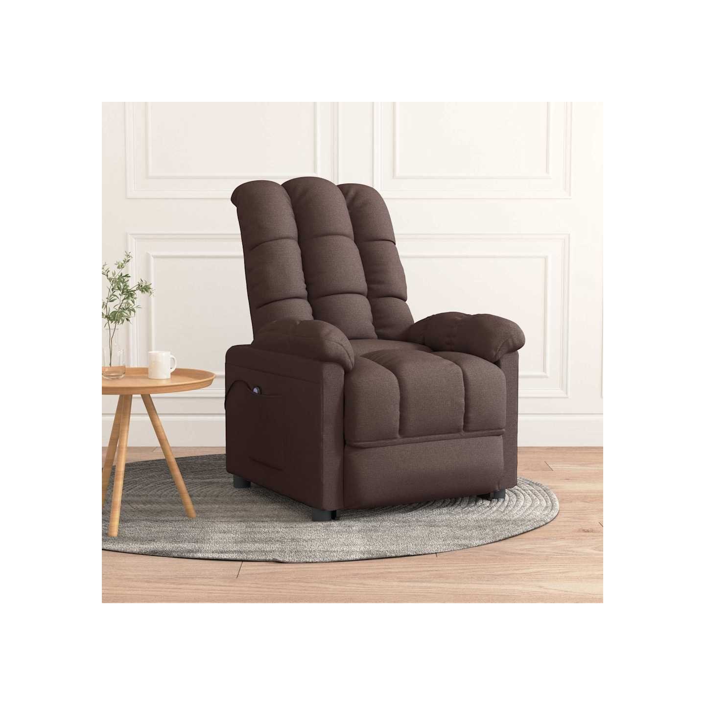 Fauteuil inclinable électrique Marron foncé Tissu