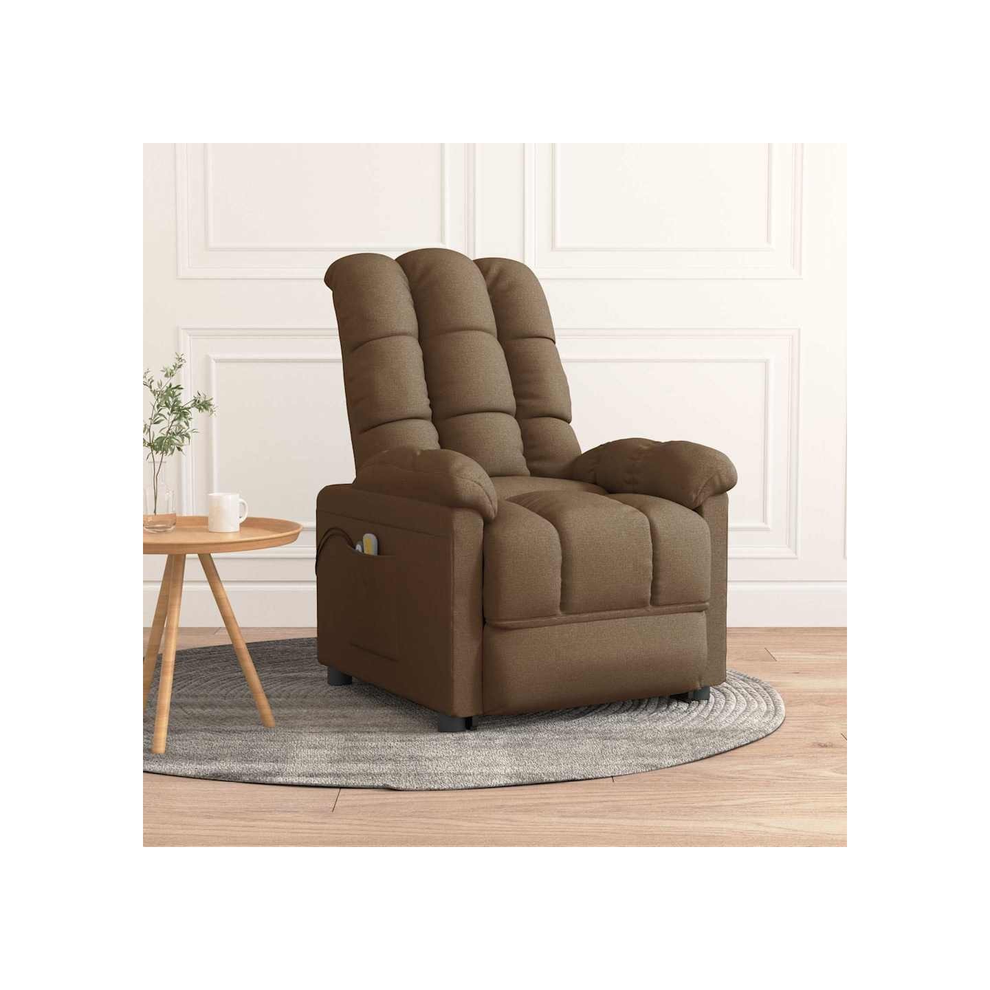 Fauteuil électrique de massage Marron Tissu