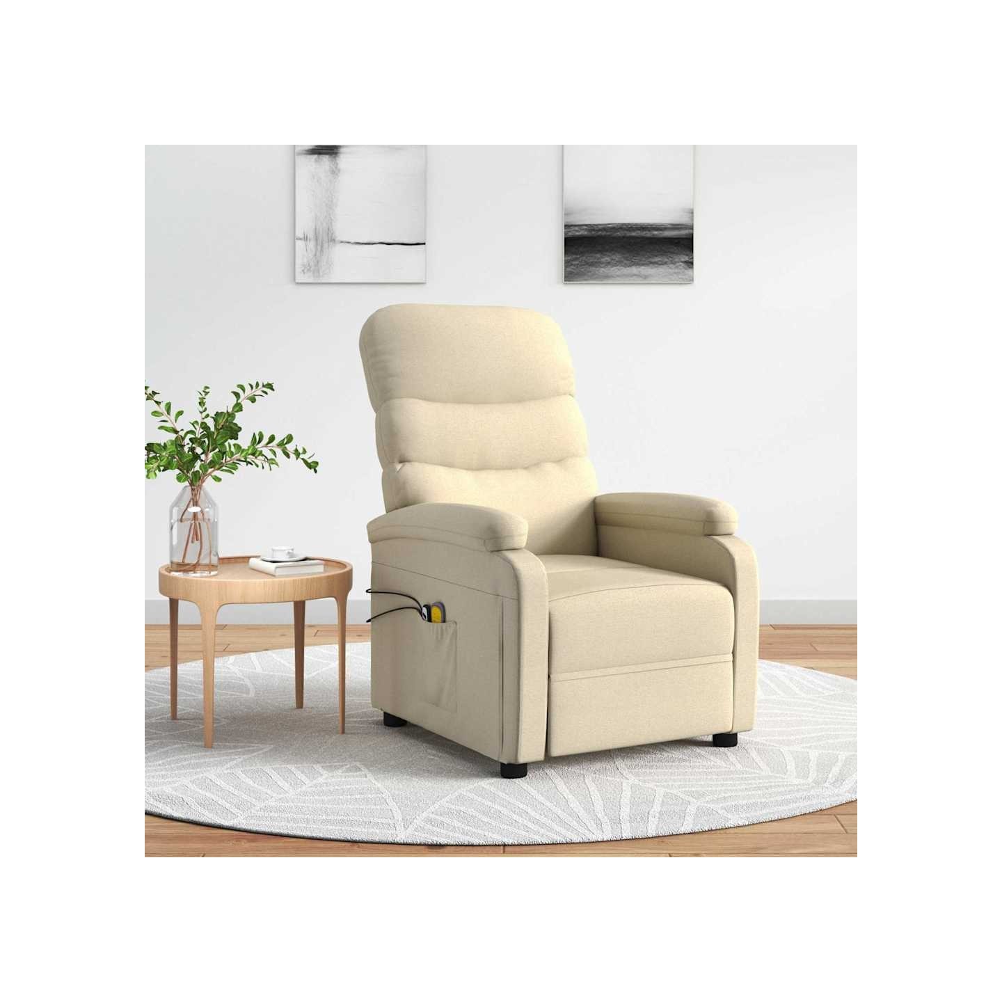 Fauteuil électrique de massage Crème Tissu