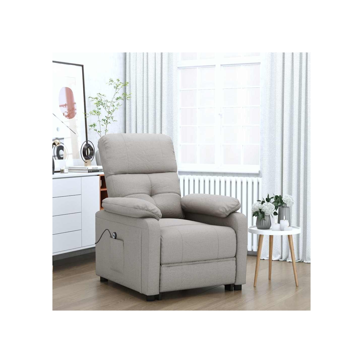 Fauteuil inclinable électrique Taupe Tissu
