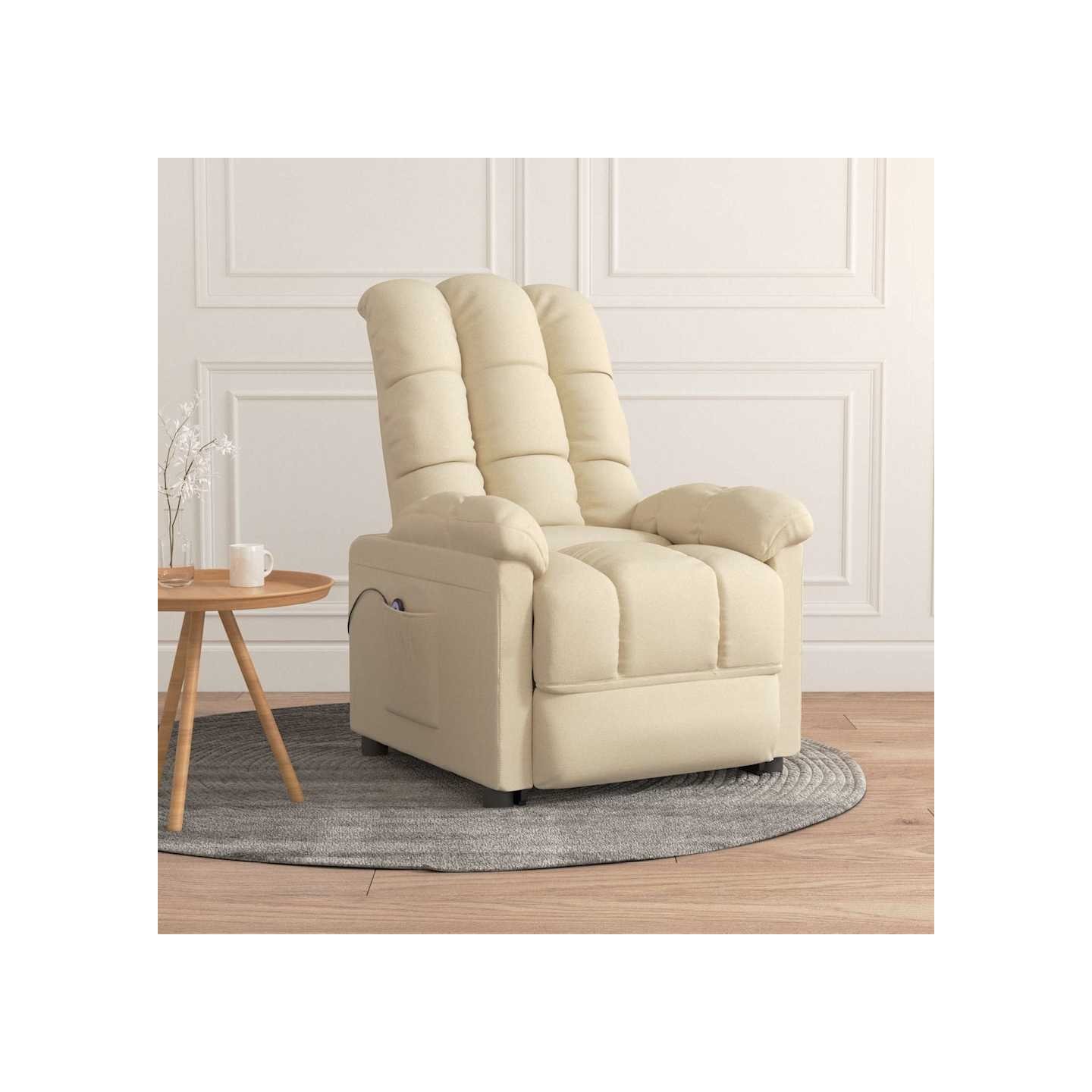 Fauteuil inclinable électrique Crème Tissu