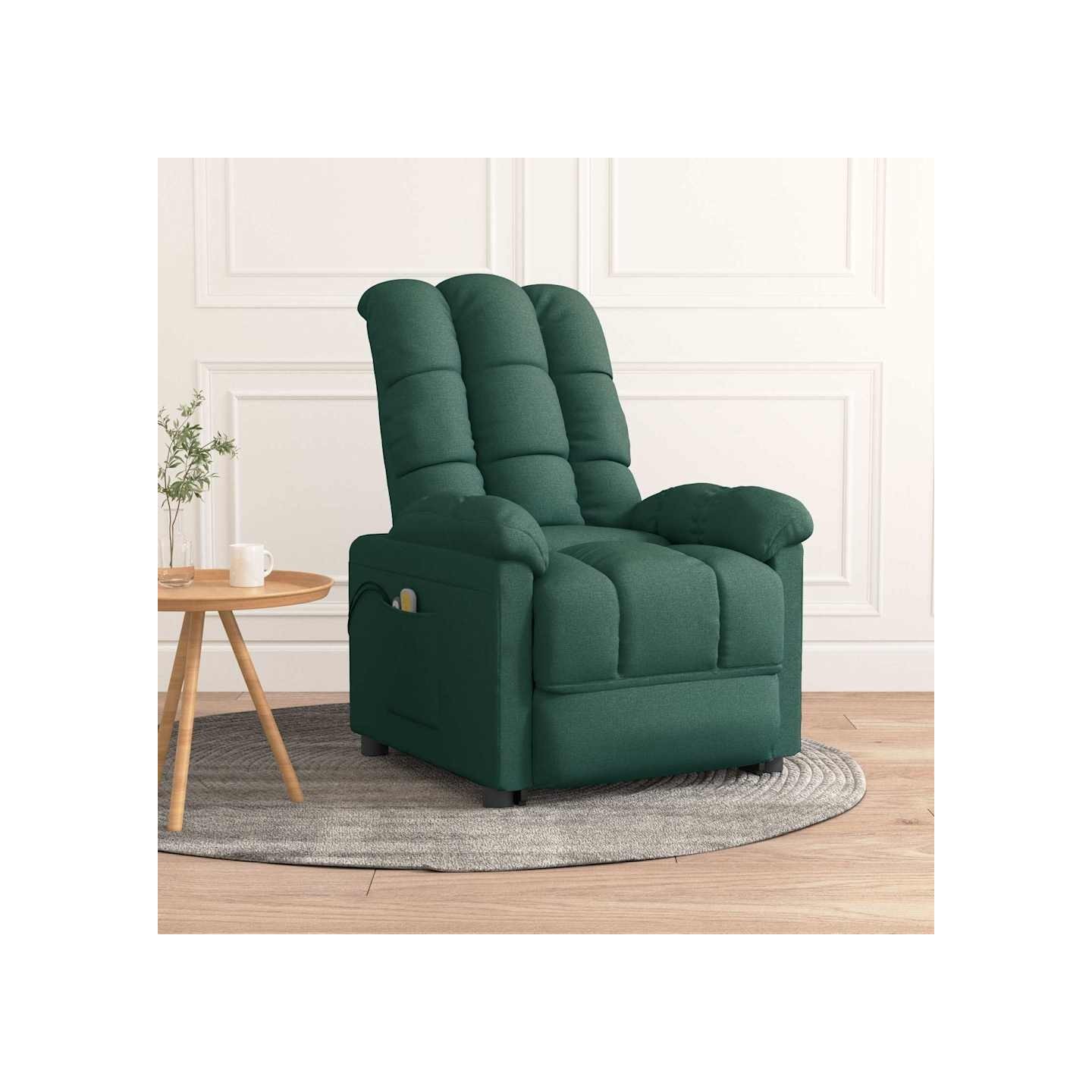 Fauteuil électrique de massage Vert foncé Tissu