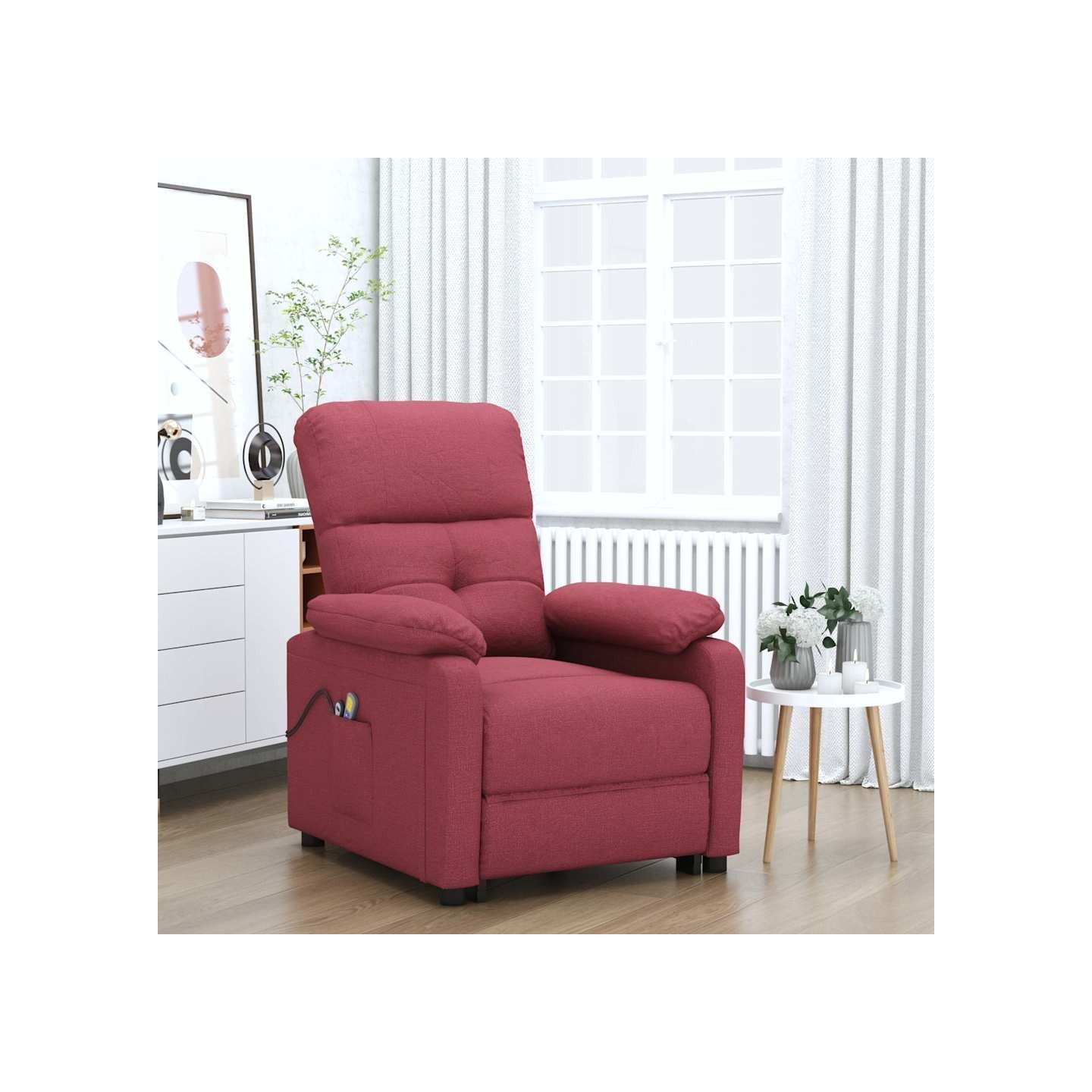 Fauteuil électrique de massage Bordeaux Tissu