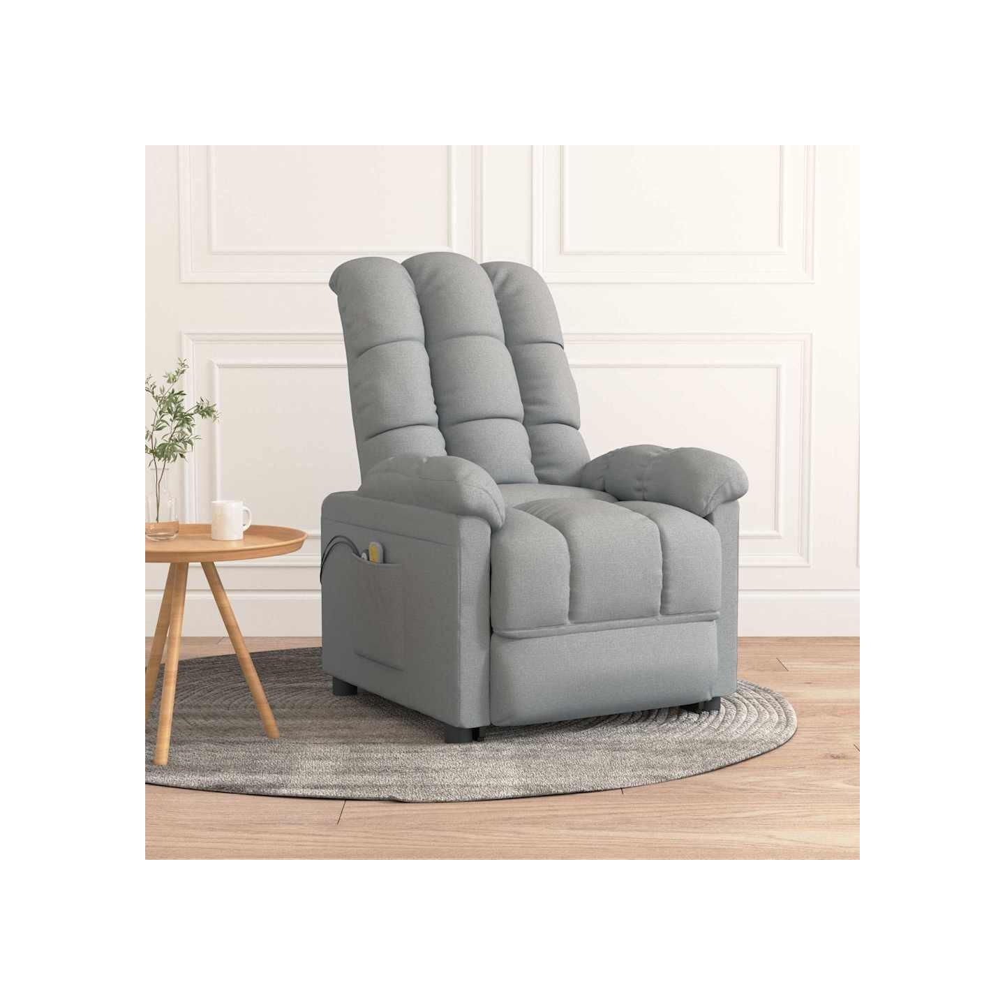 Fauteuil électrique de massage Gris clair Tissu