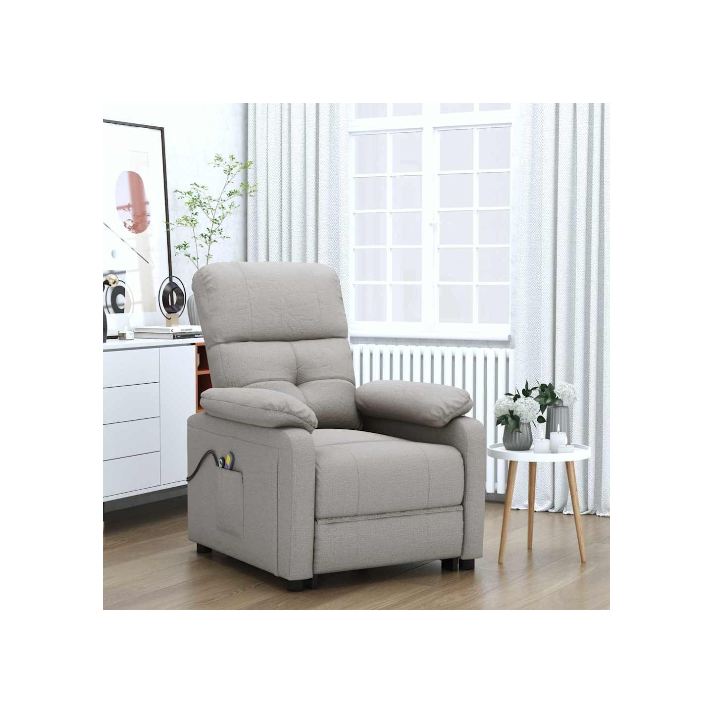 Fauteuil électrique de massage Taupe Tissu