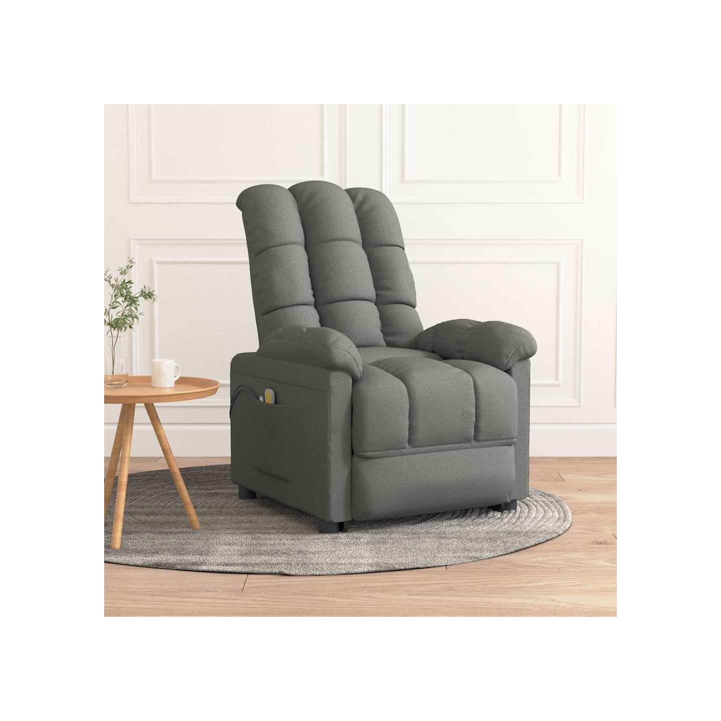 Fauteuil électrique de massage Gris foncé Tissu