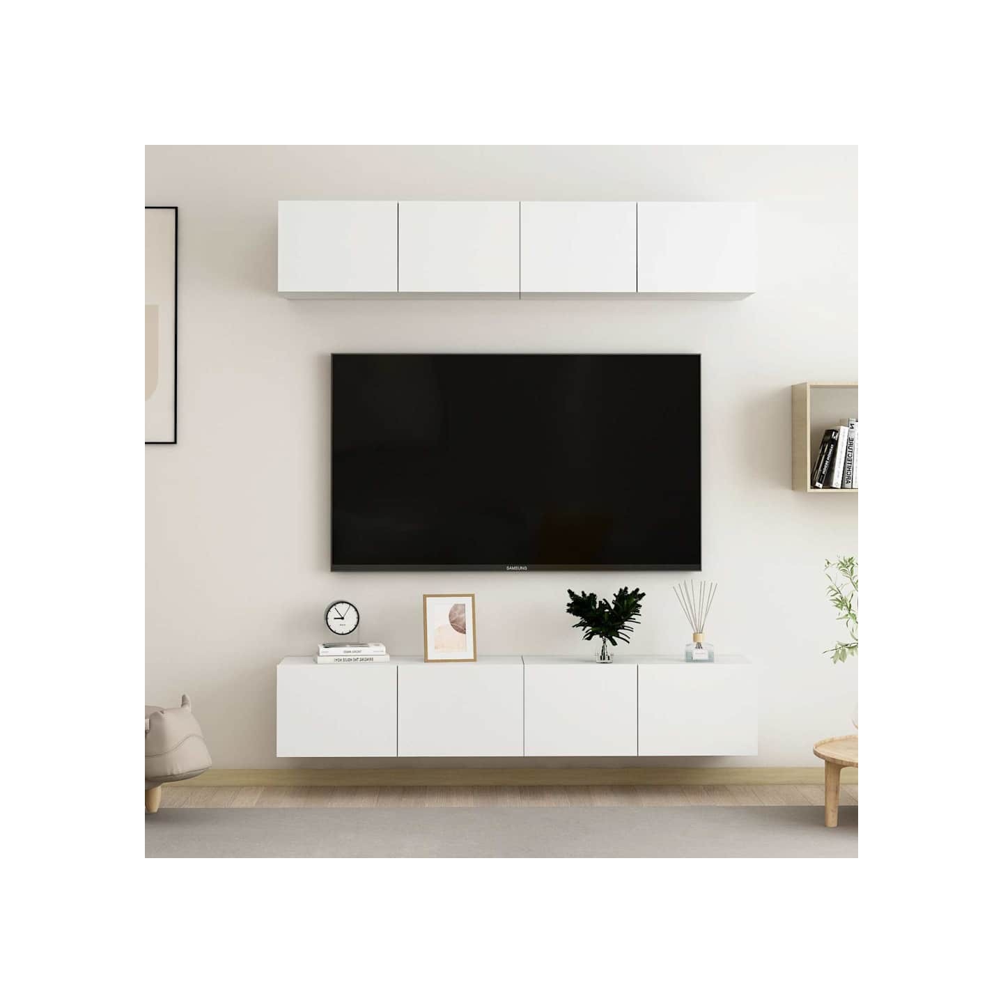 Meubles TV 4 pcs Blanc 80x30x30 cm Bois d'ingénierie