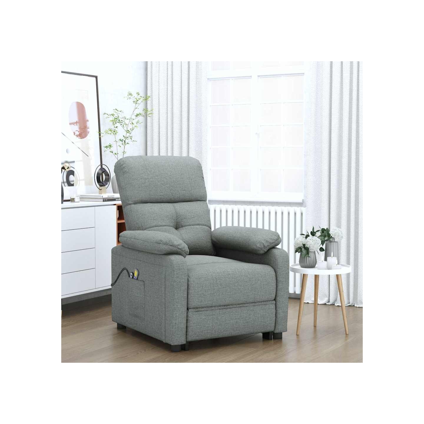 Fauteuil électrique de massage Gris foncé Tissu