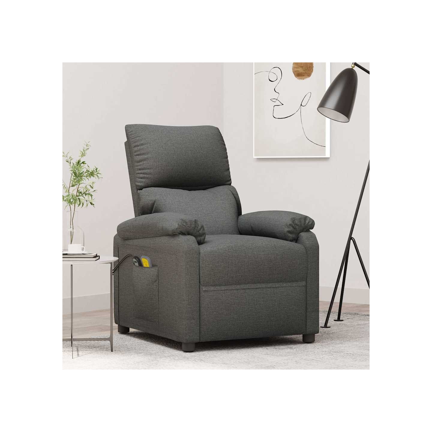 Fauteuil électrique de massage Gris foncé Tissu