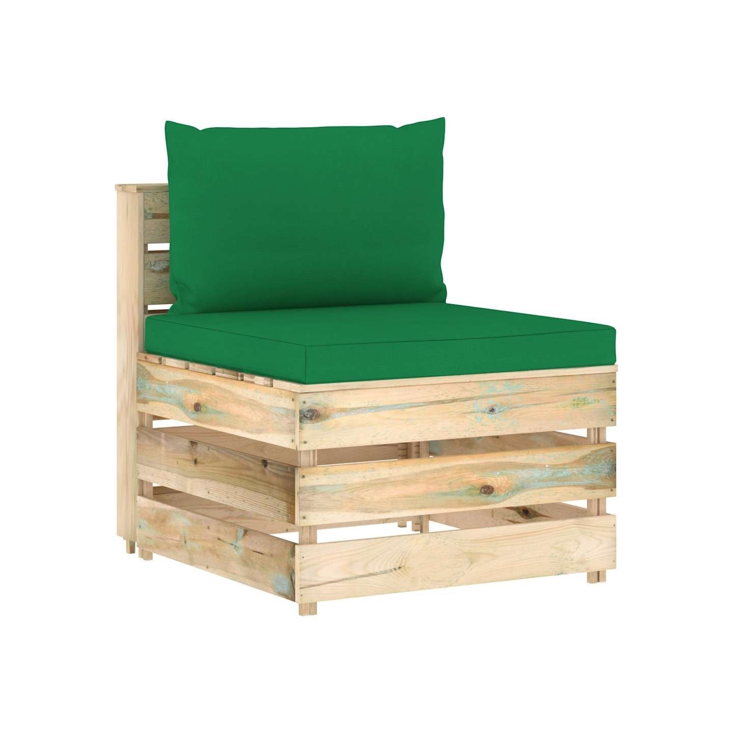 Canapé central sectionnel avec coussins Bois imprégné de vert