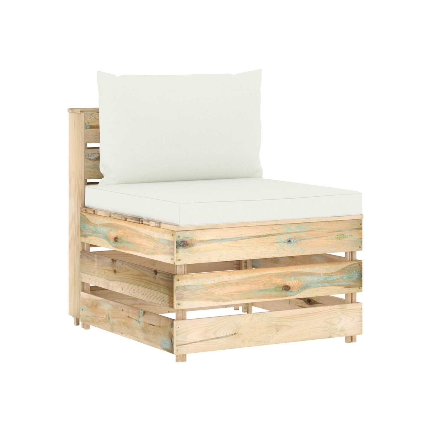 Canapé central sectionnel avec coussins Bois imprégné de vert