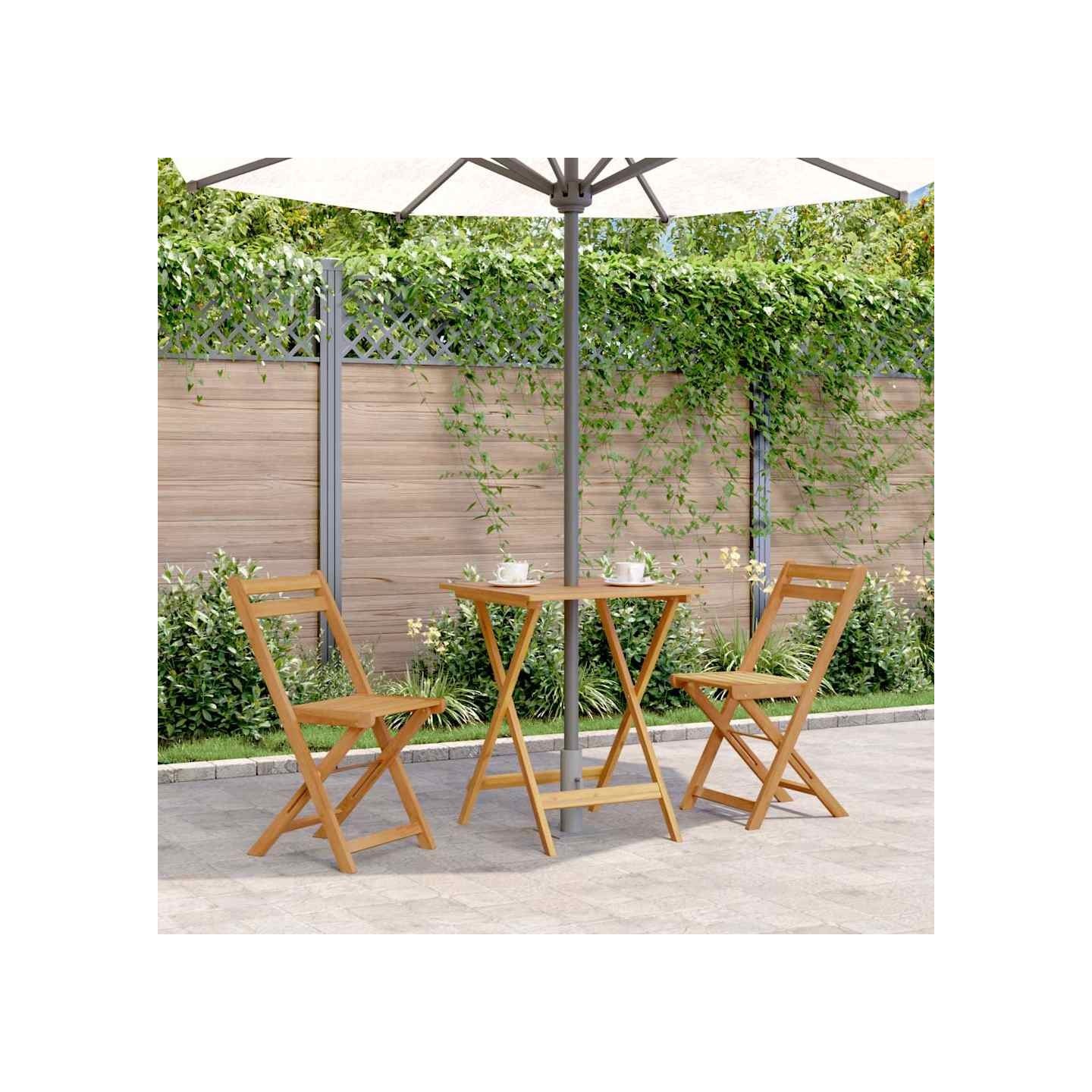 Table pliable de jardin 60x60x75 cm Bois d'acacia solide