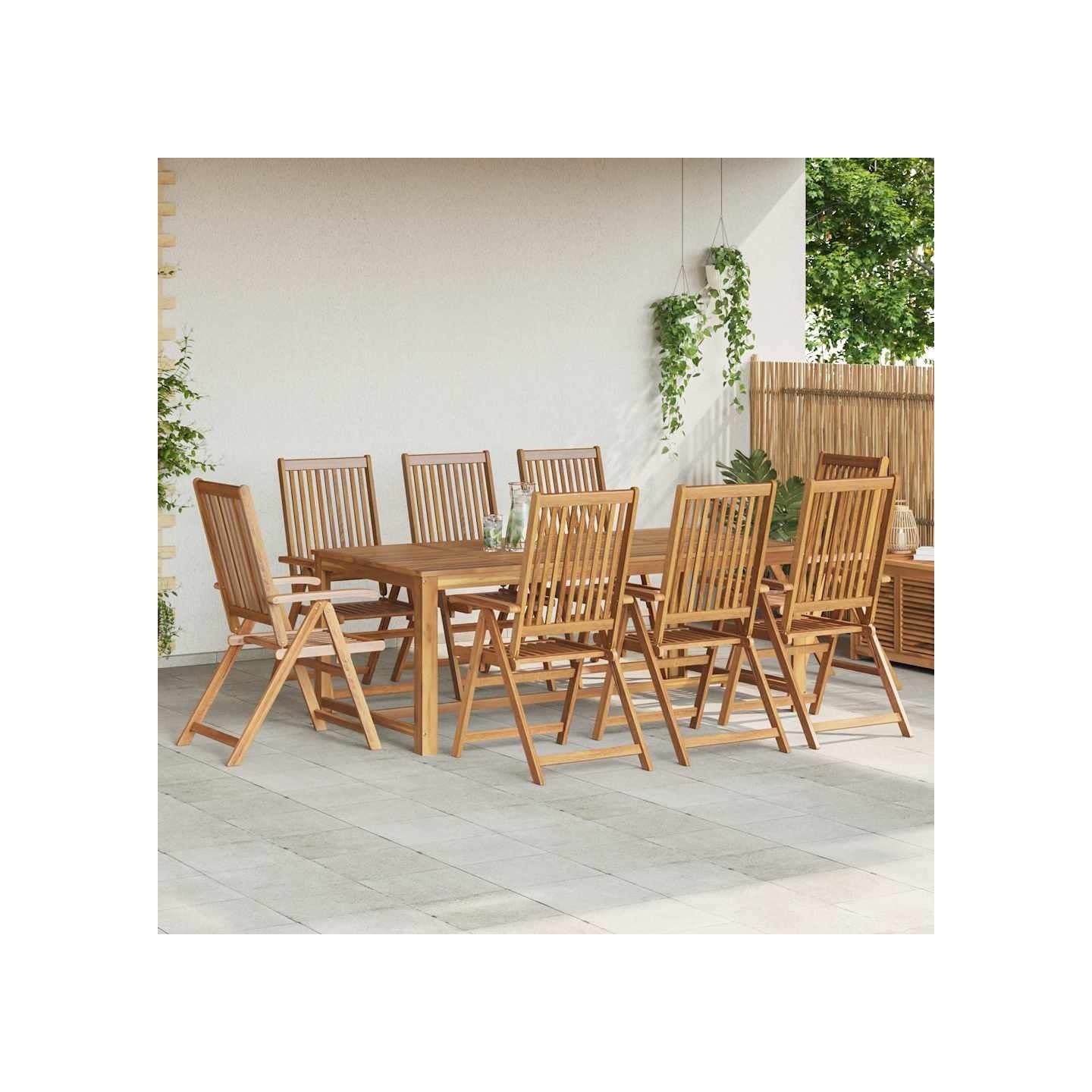 Chaises pliantes 8 pièces en bois d'acacia massif