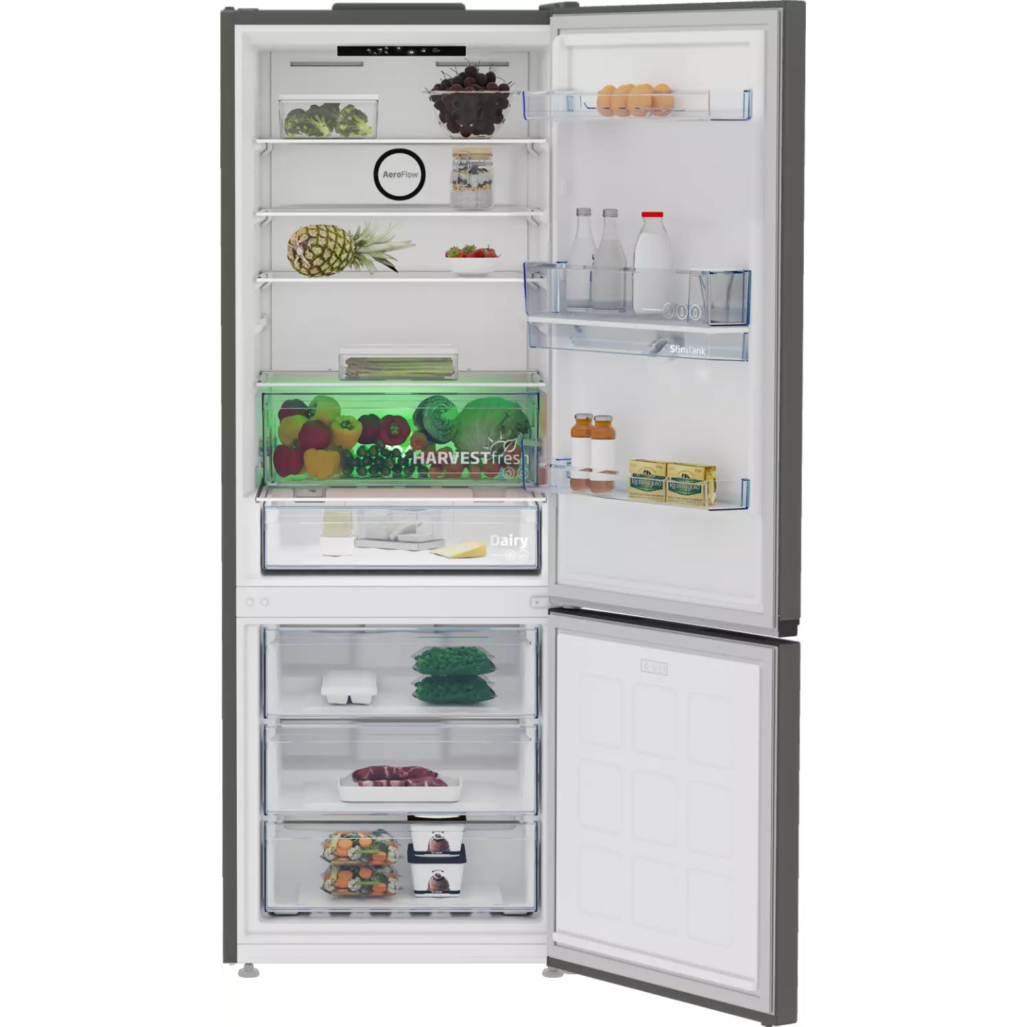 Frigo combiné Beko B3RCNE564HDG 490 L HarvestFresh gris | Nimestore