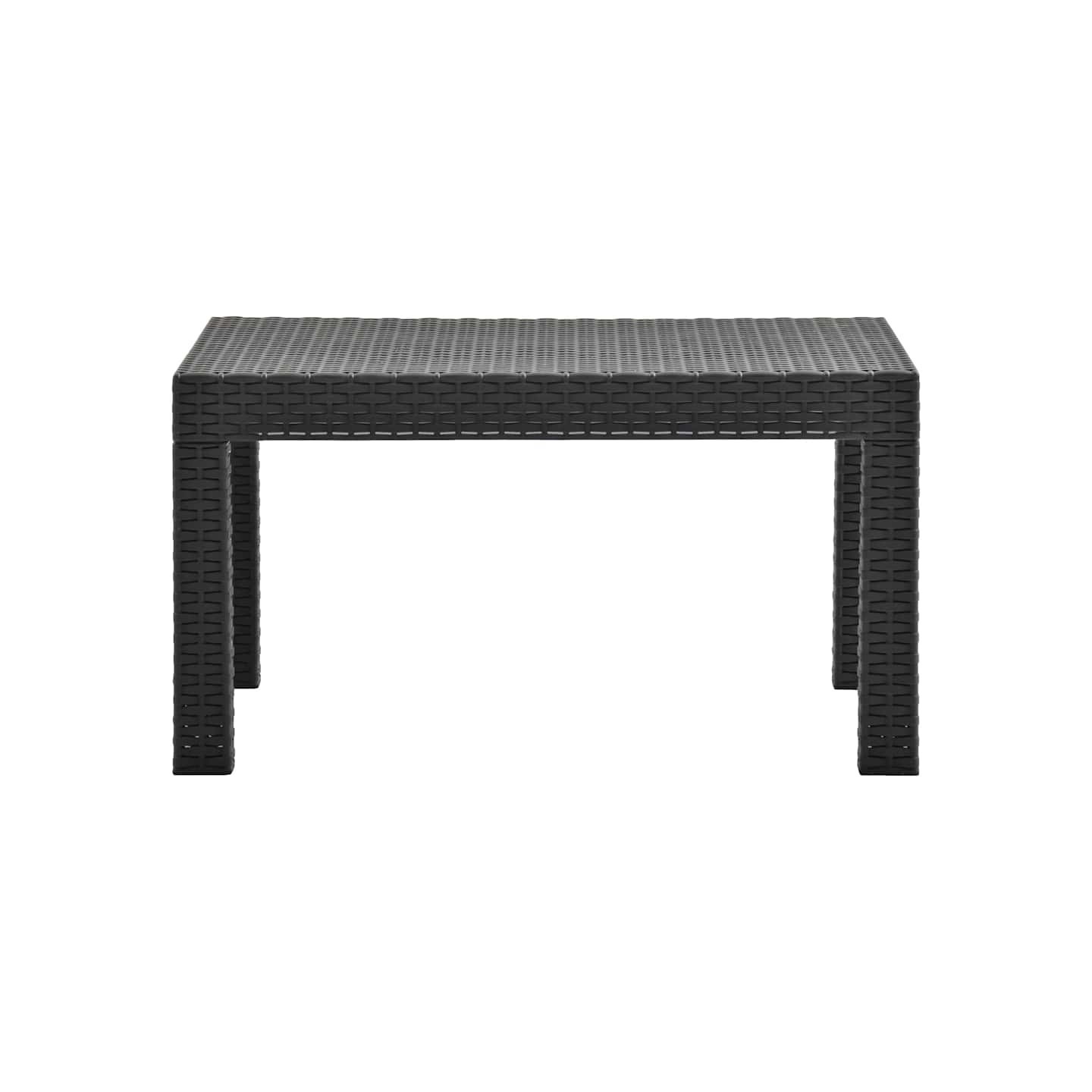 Table de jardin Anthracite 58x58x41 cm PP Rotin