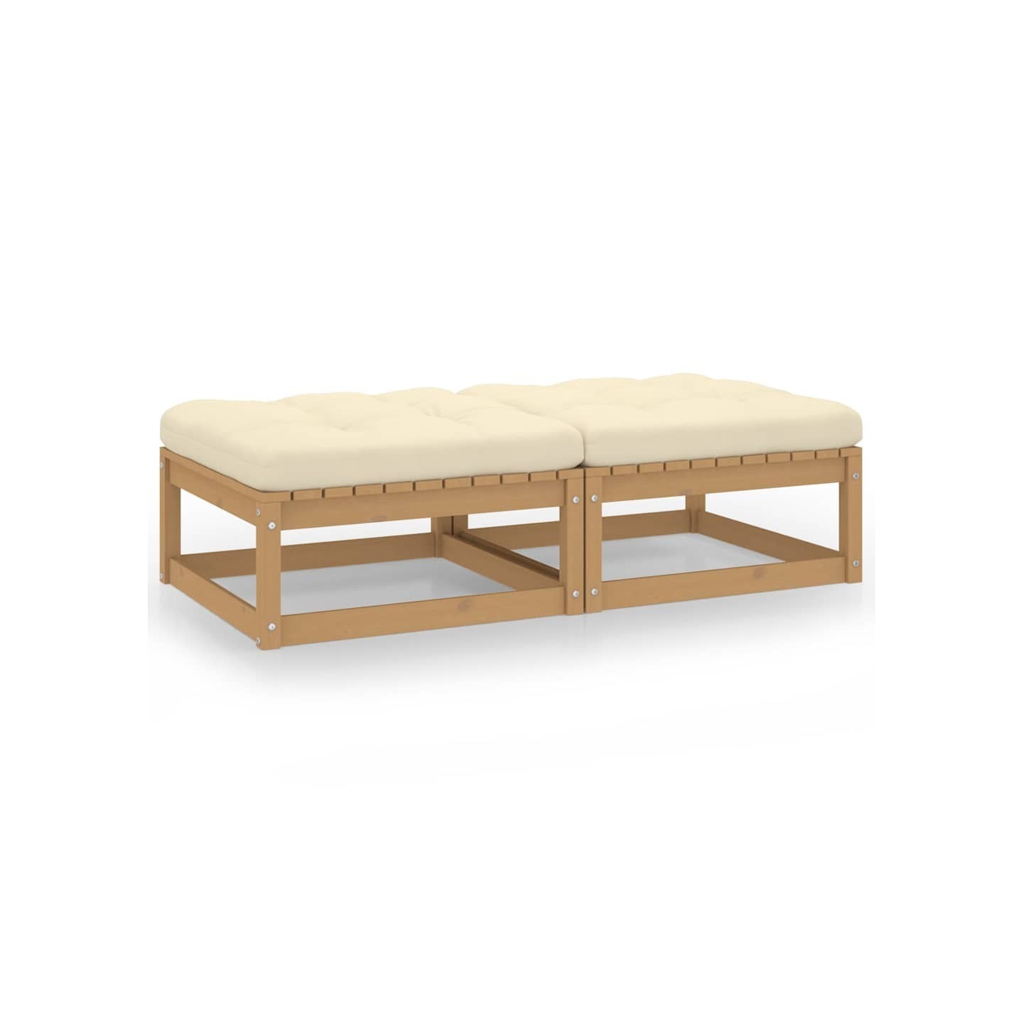 Repose-pieds de jardin avec coussins lot de 2 Bois pin solide