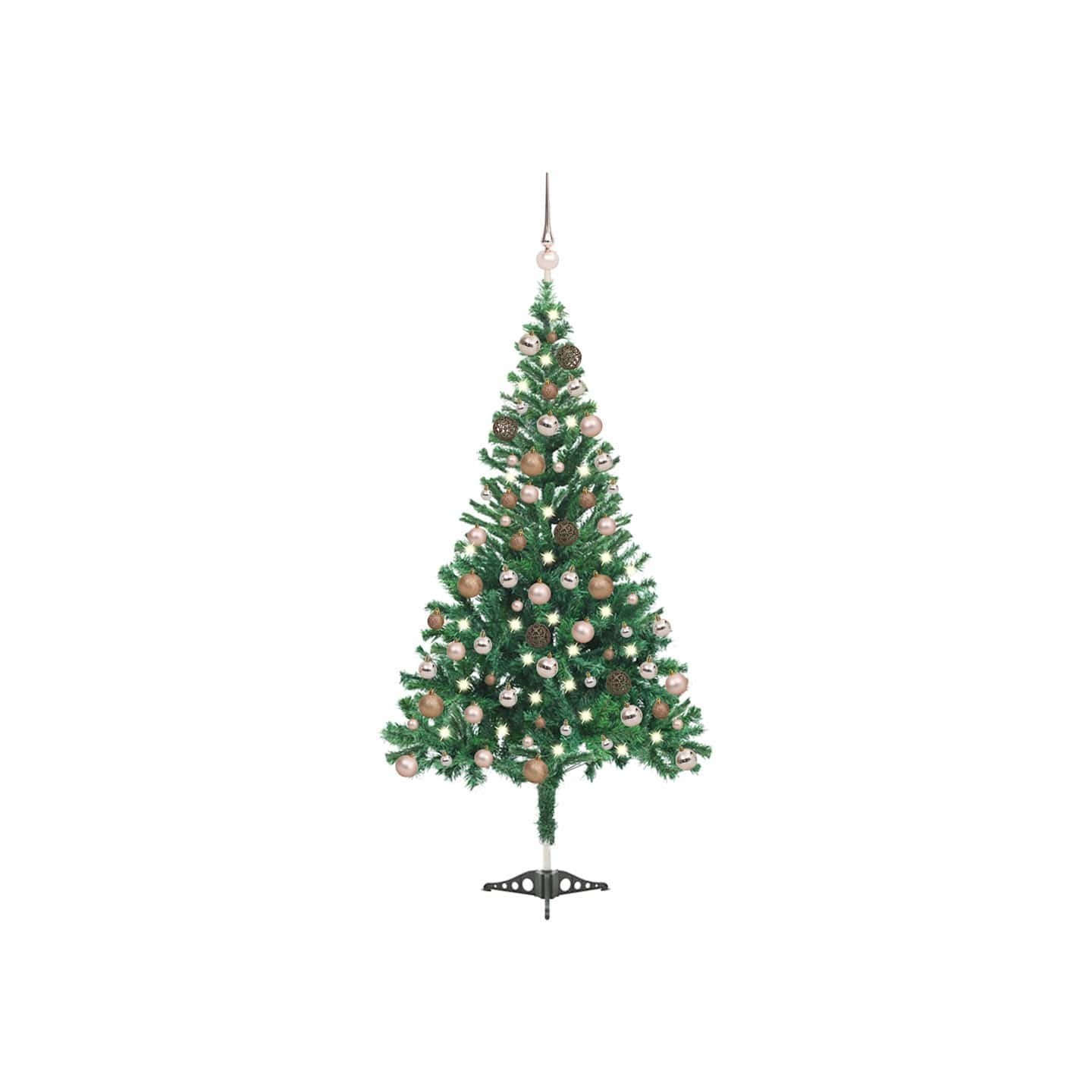 Arbre de Noël artificiel pré-éclairé/boules 120 cm 230 branches