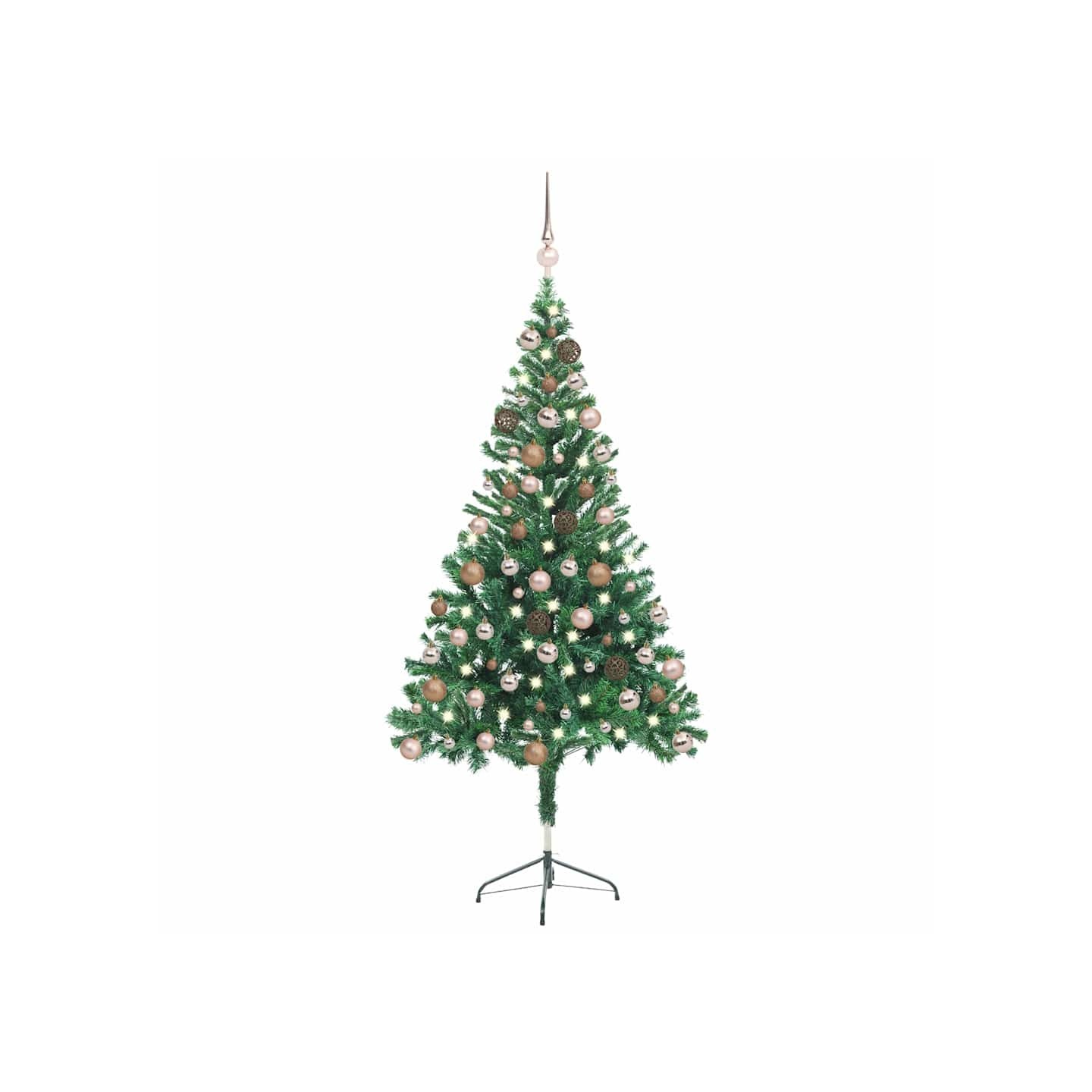 Arbre de Noël artificiel pré-éclairé/boules 150 cm 380 branches