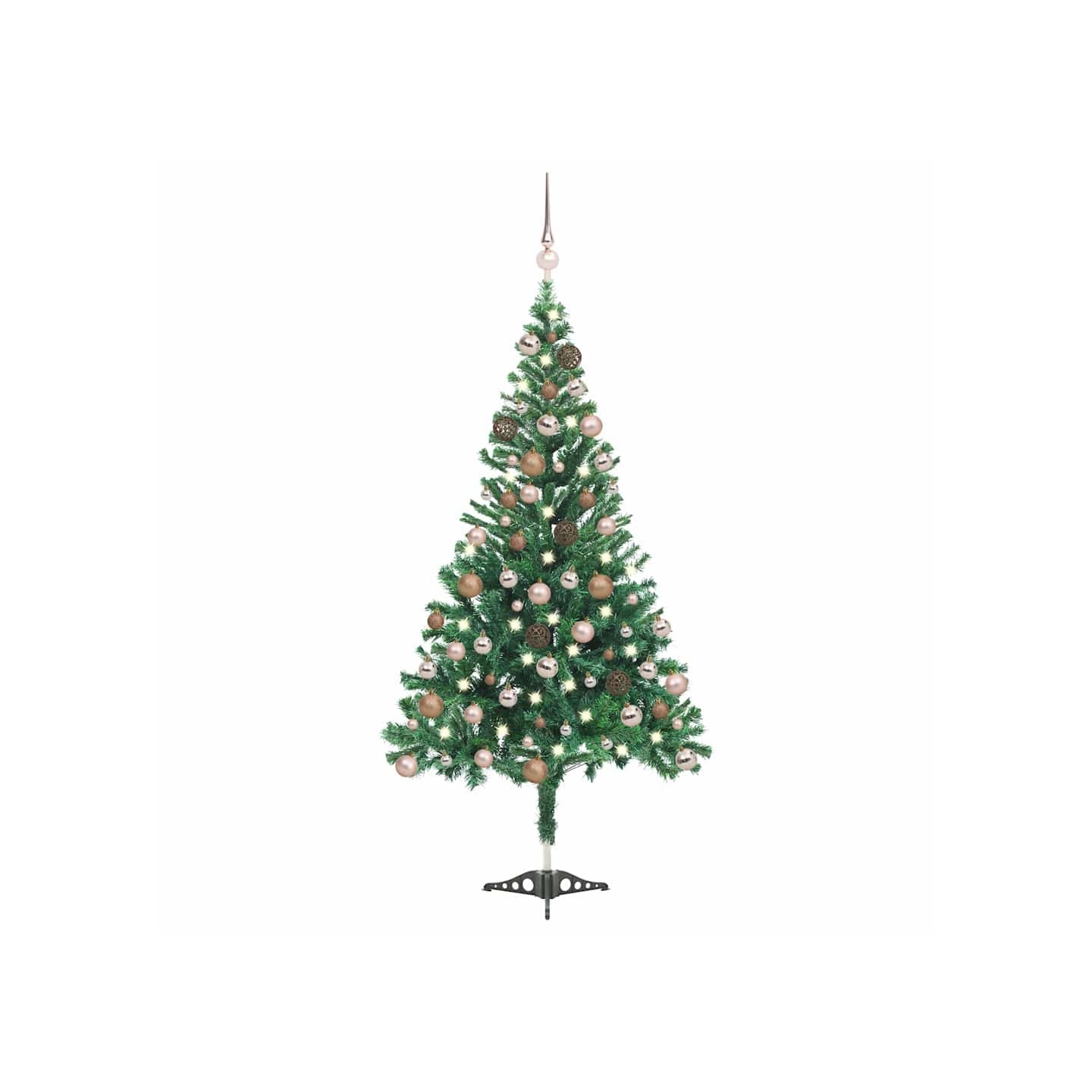 Arbre de Noël artificiel pré-éclairé/boules 180 cm 564 branches