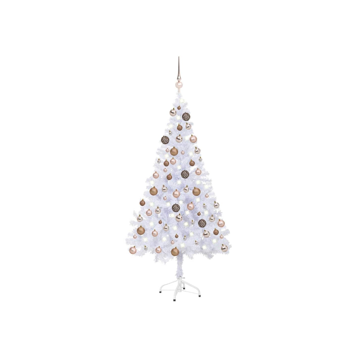Arbre de Noël artificiel pré-éclairé/boules 120 cm 230 branches