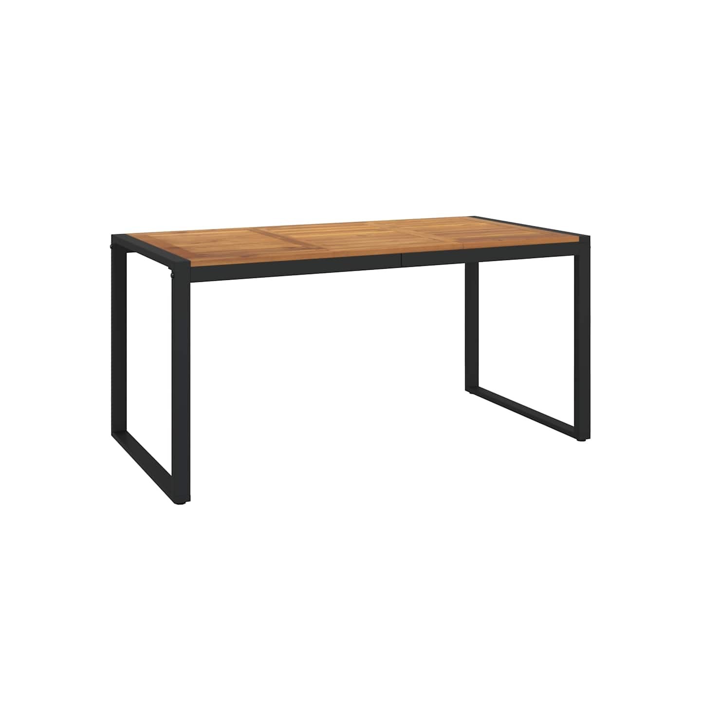 Table de jardin et pieds en forme de U 160x80x75 cm bois acacia